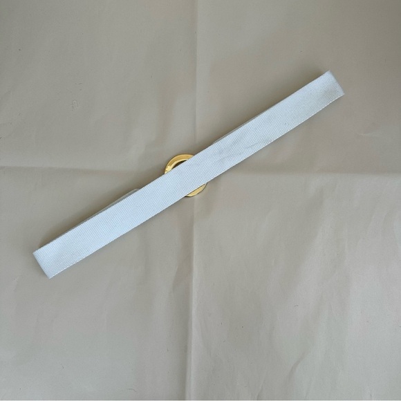 Lauren Ralph Lauren White & Gold Waist Belt Old Money Preppy Nautical Women 35" - Picture 8 of 9